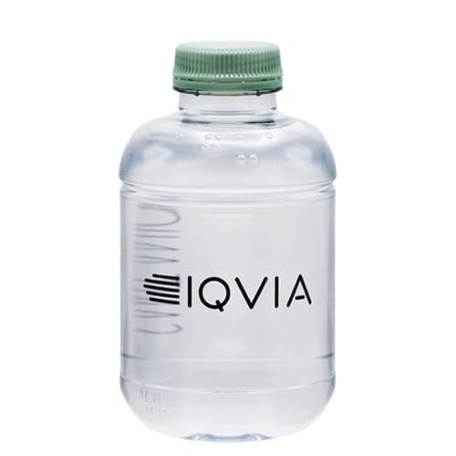 25cl Barcelona rPET Flasche. Direktdruck 1 farbig. Deckel grün