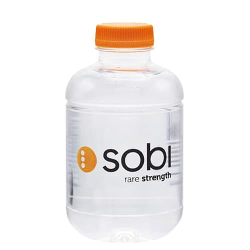 25cl Barcelona rPET Flasche. Direct print 2-Farben. Deckel orange