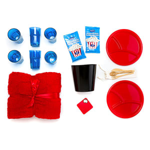 Personalisiertes "Mein Netflix und ich" Rotes Geschenkset . Einfarbiger Druck