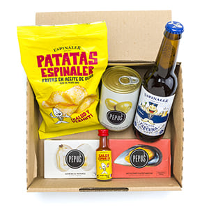 Tapas Geschenkset Pepus für eine Person - "Allein zuhause" in personalisierter Box