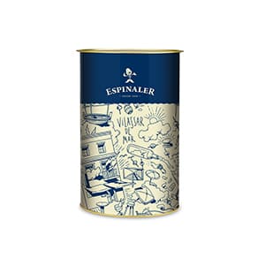 Runde Dose mit Espinaler Snacks Geschenkset
