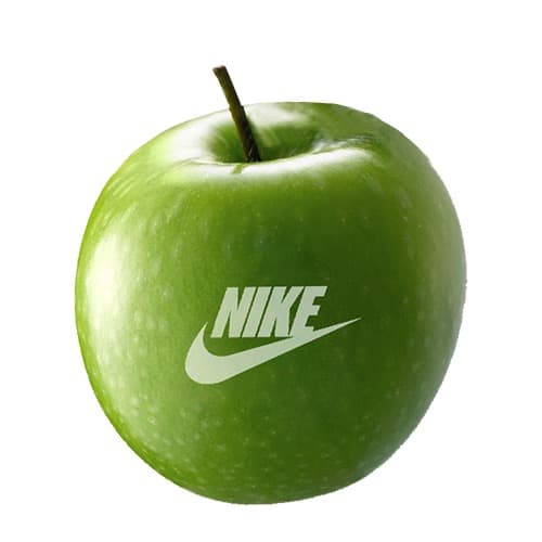 Frischer Apfel. Direktdruck einfarbig