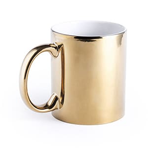 Nair. 350ml Keramiktasse, Oberfläche gold. Ohne Personalisierung