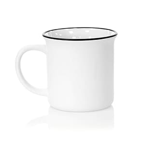 Baten. 30cl Vintage Keramikbecher, weiß. Ohne Personalisierung