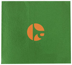 DP20 Double Point 20x20 Grüne Serviette. Standard Lieferung. Einfarbiger Druck