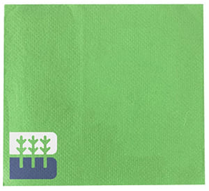 DP20 Double Point 20x20 Grüne Serviette. Standard Lieferung. 2-Farbiger Druck