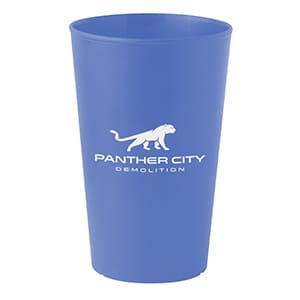 Ecco 30. Personalisierter Blauer starrer Plastikbecher. Einfarbiger Druck