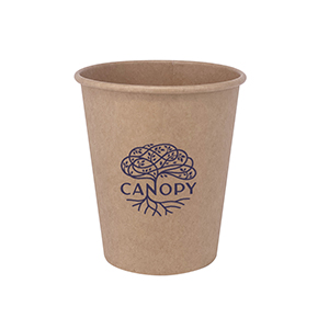 6oz-7oz Brauner Bio Papierbecher. Einfarbiger Druck