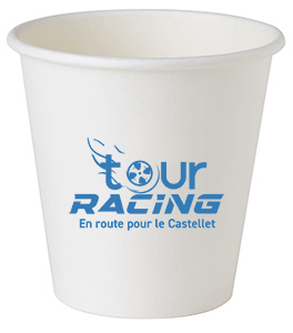 6oz-7oz SuperEco Weisser Papierbecher. Einfarbiger Druck
