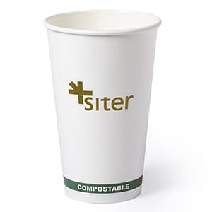 20oz Weisser Bio Papierbecher. Einfarbiger Druck
