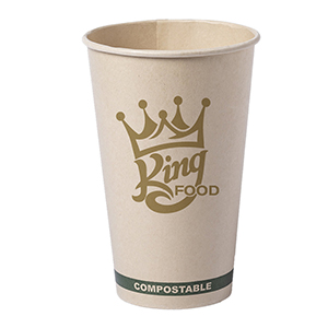 20oz Brauner Bio Papierbecher. Einfarbiger Druck