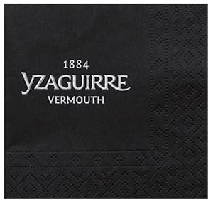 DC20 20x20 Schwarze Serviette 2-lagig. Standard Lieferung. Einfarbiger Druck