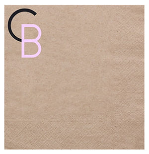 DC33 33x33 Recycelte Serviette 2-lagig. Standard Lieferung. 2-Farbiger Druck