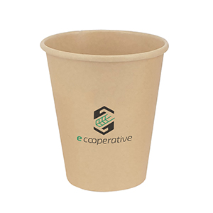 12oz Brauner Papierbecher. Einfarbiger Druck