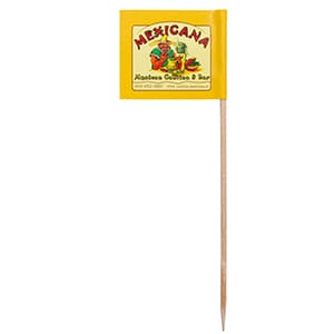 Burger-Stick in einem 15cm Holzstab. Mehrfarbiger Druck