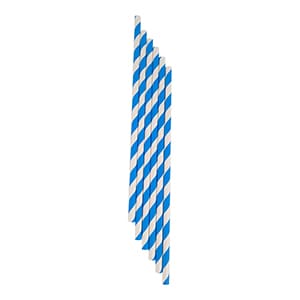 Blau-weiße Papierstrohhalmhalme 20cm