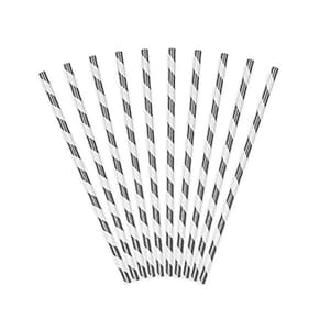Silber und Weisser Papierstrohhalmhalme 20cm