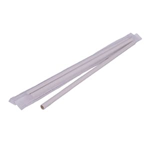 Weiße Papierstrohhalmhalme Einzelverpackt 20cm