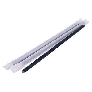 Schwarze Papierstrohhalmhalme Einzelverpackt 20cm