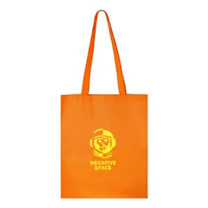 Messe. Personalisierte orange Vliestasche. Einfarbiger Druck