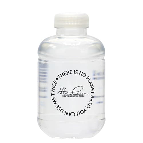 25cl Barcelona rPET Flasche. Direktdruck 1 farbig. Deckel clear