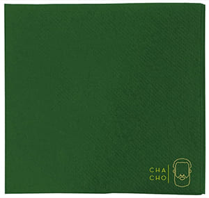 DP20 Doble Punto 20x20, servilleta personalizada verde. Entrega exprés. Impresión 2 colores