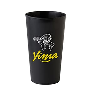 Ecco 60. Vaso personalizado negro de plástico reutilizable. A 2 colores