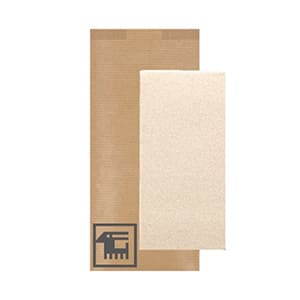 DP40 Double Point 32x40 Recycelte Serviette in Kraftumschlag. Lieferung. Einfarbiger Druck