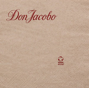 DC33 Dos Capas 33x33, servilleta personalizada reciclada. Entrega exprés. Impresión 1 color