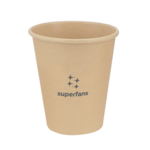 Vaso cartón marrón PLA Bio 30cl personalizado. A un color