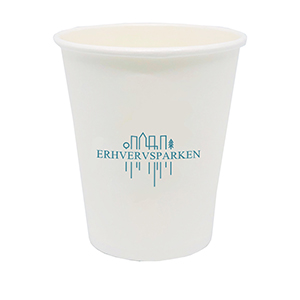 Eco vaso 30cl cartón blanco personalizado. A un color