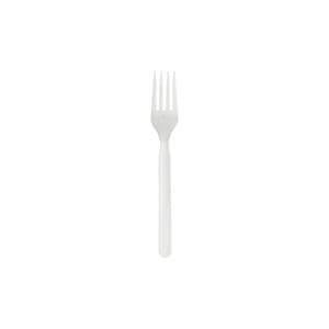 Fourchette blanche en CPLA biodégradable. Sans personnalisation