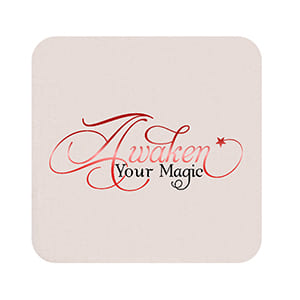 Sous-verre personnalisé carré blanc 9cm. 2 coluleurs stamping
