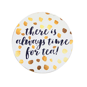 Sous-verre personnalisé rond blanc 9cm. 2 couleurs stamping