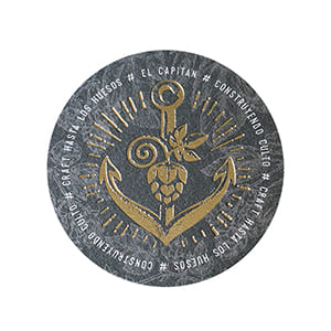 Sous-verre personnalisé rond noir 9cm. 2 couleurs stamping