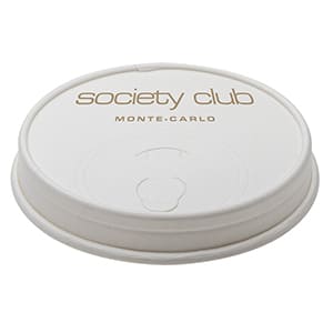 Tapa blanca 8oz personalizada Supereco para café. Impresión 1 color