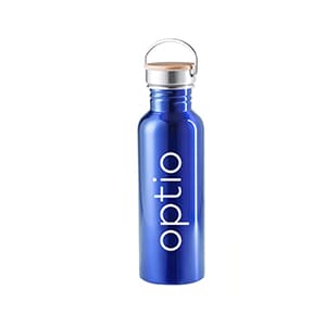 Milky. Bidón personalizado 80cl azul de metal estilo retro. A 1 color
