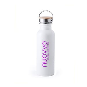 Milky. Bidón personalizado 80cl blanco de metal estilo retro. A 1 color