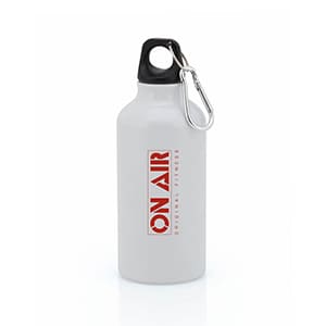 Mento. Bidón personalizado metálico de 40cl blanco. Marcado a 1 color