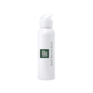 Rukbat. Bidón personalizado de metal de 60cl blanco con acabado mate. 1 color