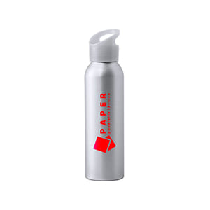 Rukbat. Bidón personalizado de metal de 60cl plateado con acabado mate. 1 color