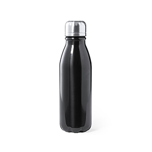 Ran. Bidón de metal de 550ml negro con acabado brillante. Sin personalizar