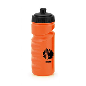 Iskan. Bidón personalizado de 50cl sport naranja de plástico. Marcado a 1 color