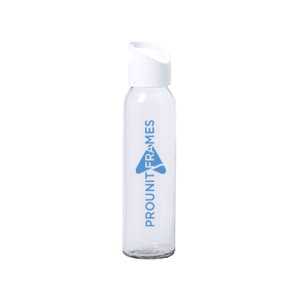 Tislit. Botella de cristal personalizada transparente de 470ml con tapón color sin BPA. 1 color