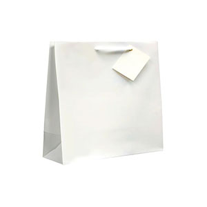Boutique. Bolsa de papel blanco with cord handle. Sin personalizar
