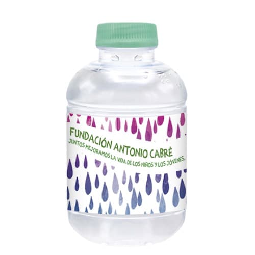 25cl Bouteille rPET Barcelona. Étiquette papier Quadri. Bouchon vert