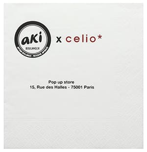 Serviette blanche 2 plis 33x33. Livraison Express. Impréssion deux couleurs