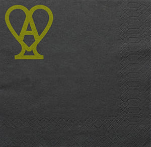 Serviette noire 2 plis 40x40. Livraison Standard. Impréssion une couleur