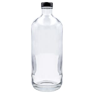 ERA 700. Bouteille d´eau en verre avec bouchon noir. Sans personnalisation