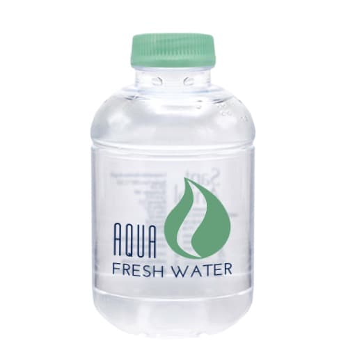 25cl Barcelona rPET Bottle. Direct print 2 colors. Green cap